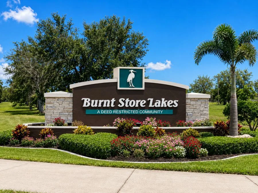 Burnt Store Lakes entrance sign, a deed restricted community in Punta Gorda, Florida